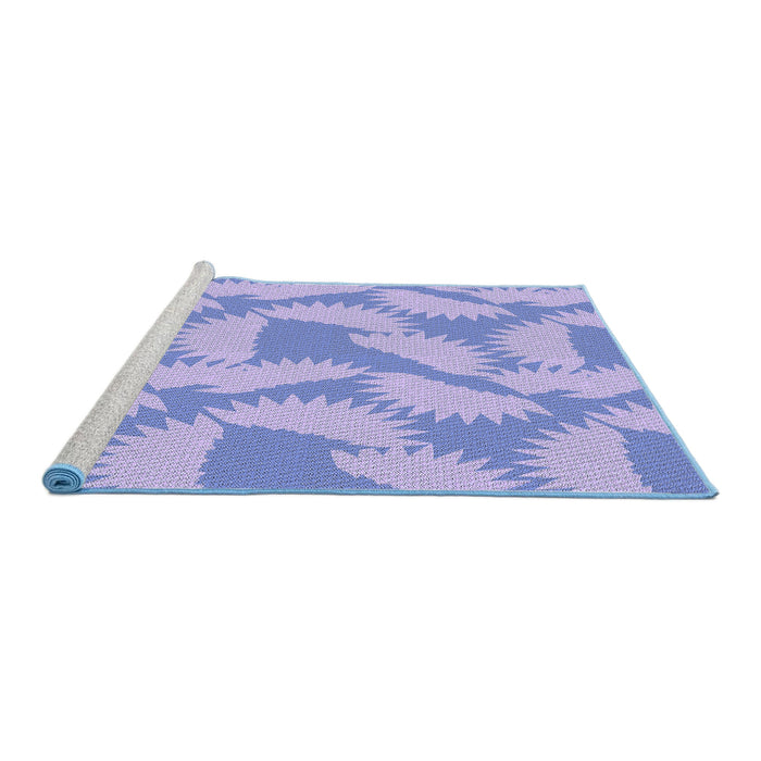 Sideview of Machine Washable Transitional Light Slate Blue Rug, wshpat3288blu