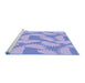 Sideview of Machine Washable Transitional Light Slate Blue Rug, wshpat3288blu