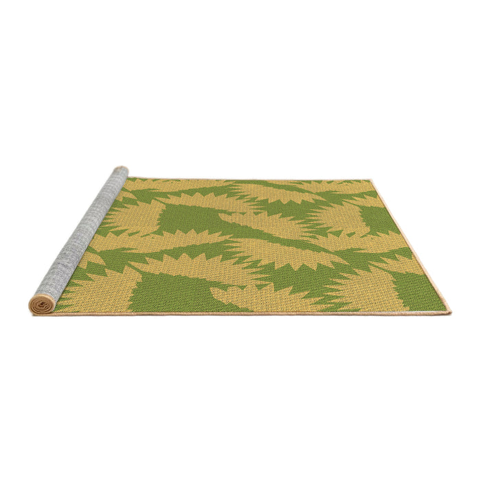 Sideview of Machine Washable Transitional Golden Brown Yellow Rug, wshpat3288brn