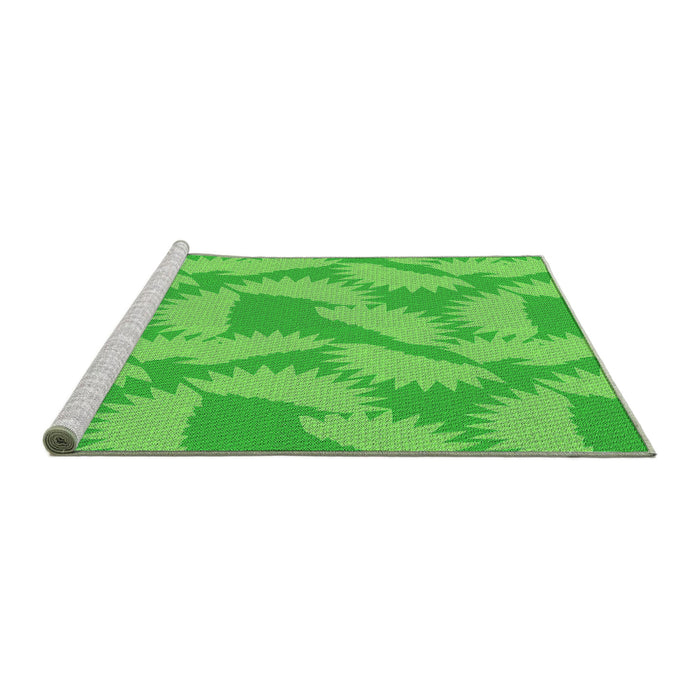 Sideview of Machine Washable Transitional Lime Green Rug, wshpat3288grn