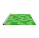 Sideview of Machine Washable Transitional Lime Green Rug, wshpat3288grn