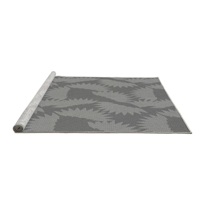 Sideview of Machine Washable Transitional Smokey Gray Rug, wshpat3288gry