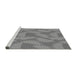 Sideview of Machine Washable Transitional Smokey Gray Rug, wshpat3288gry