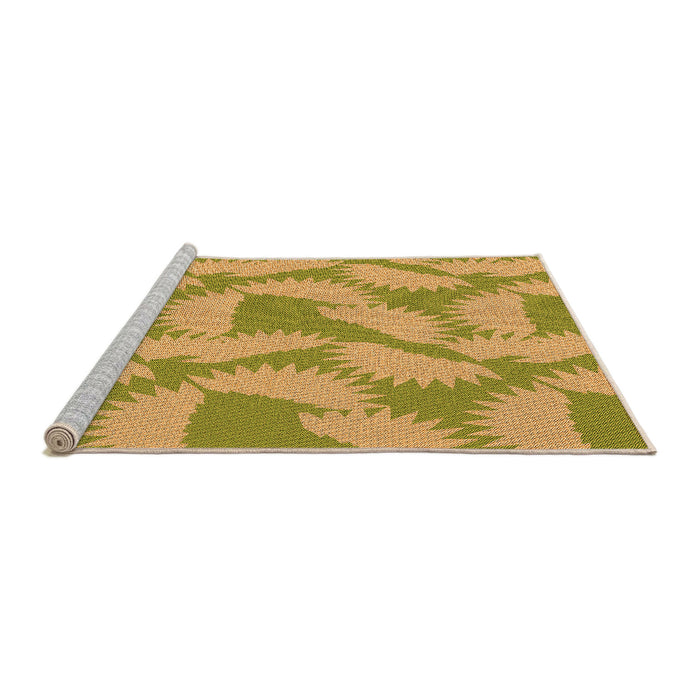 Sideview of Machine Washable Transitional Yellow Rug, wshpat3288org
