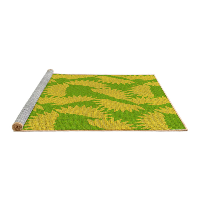Sideview of Machine Washable Transitional Pistachio Green Rug, wshpat3288yw