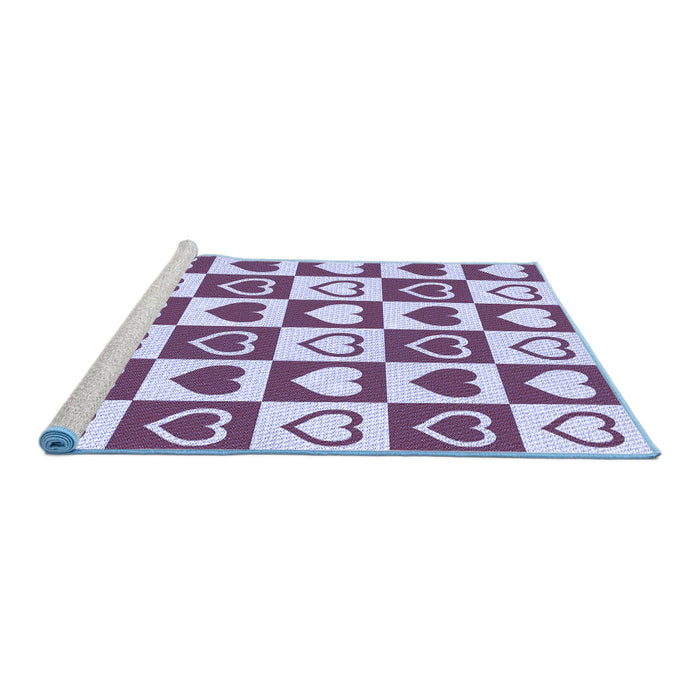 Sideview of Machine Washable Transitional Purple Rug, wshpat329blu