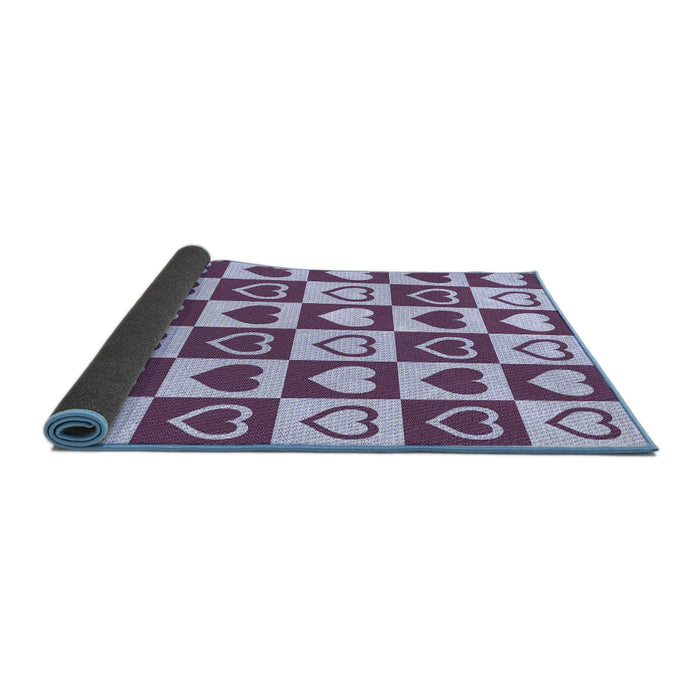 Thickness of Patterned Purple Rug, pat329blu
