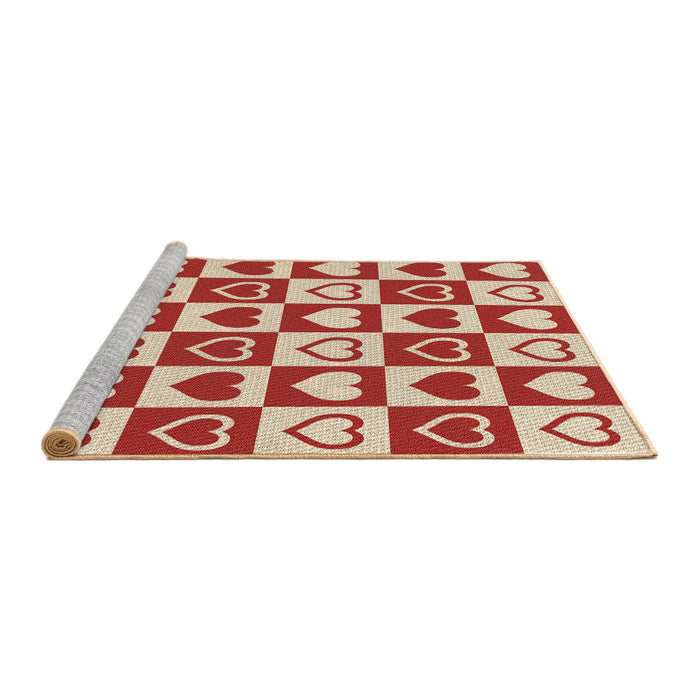 Sideview of Machine Washable Transitional Red Rug, wshpat329brn