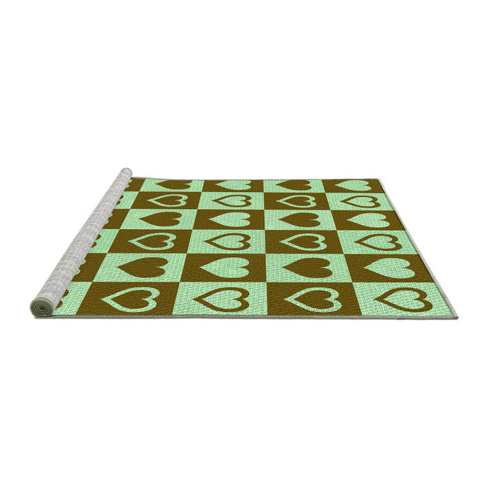 Sideview of Machine Washable Transitional Dark Bronze Brown Rug, wshpat329grn