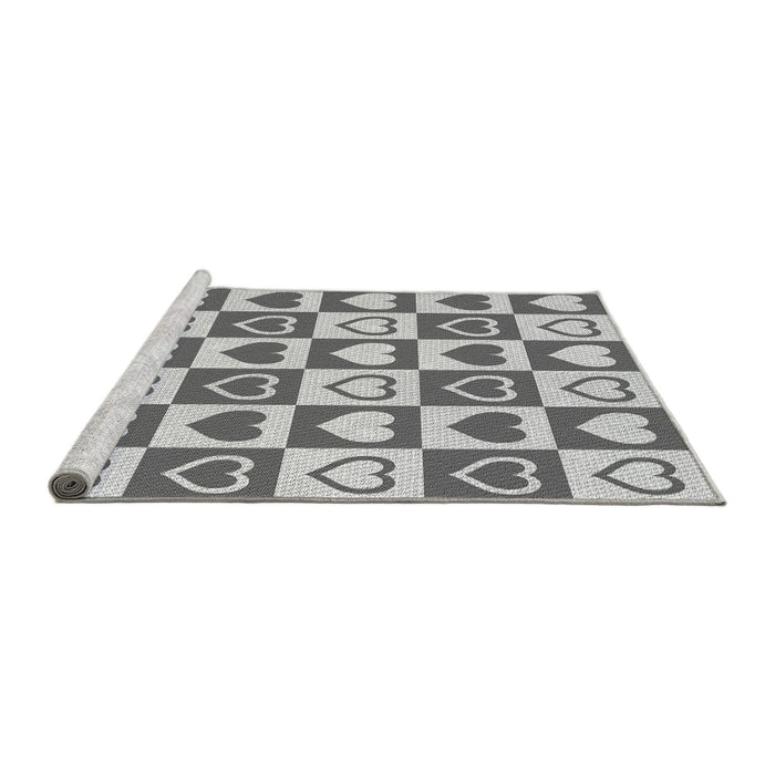 Sideview of Machine Washable Transitional Ash Gray Rug, wshpat329gry