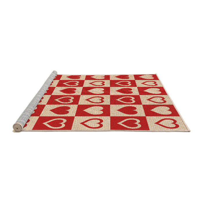 Sideview of Machine Washable Transitional Red Rug, wshpat329org