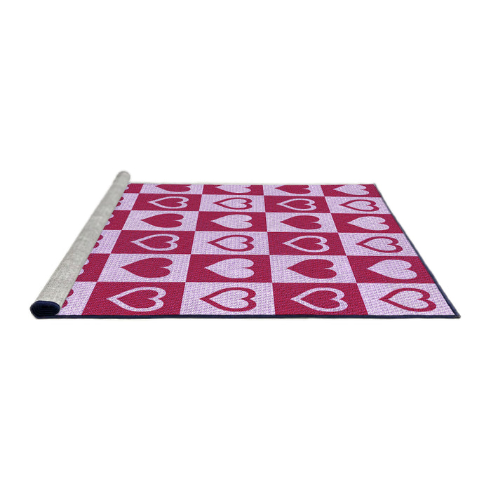 Sideview of Machine Washable Transitional Blossom Pink Rug, wshpat329pur