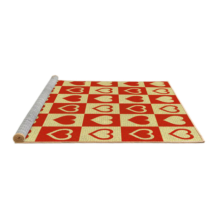 Sideview of Machine Washable Transitional Red Rug, wshpat329yw