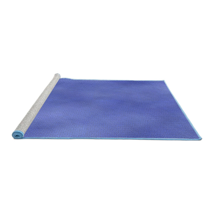 Sideview of Machine Washable Transitional Sky Blue Rug, wshpat3292blu
