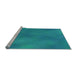 Sideview of Machine Washable Transitional Dark Cyan Green Rug, wshpat3292lblu