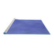 Sideview of Machine Washable Transitional Blue Rug, wshpat3293blu