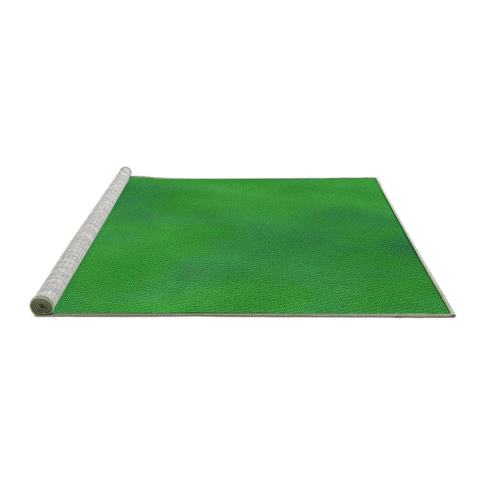 Sideview of Machine Washable Transitional Green Rug, wshpat3293grn