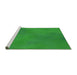 Sideview of Machine Washable Transitional Green Rug, wshpat3293grn