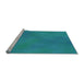 Sideview of Machine Washable Transitional Dark Cyan Green Rug, wshpat3293lblu