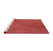 Sideview of Machine Washable Transitional Red Rug, wshpat3293rd