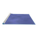 Sideview of Machine Washable Transitional Light Slate Blue Rug, wshpat3295blu