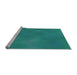 Sideview of Machine Washable Transitional Dark Cyan Green Rug, wshpat3295lblu