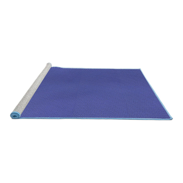 Sideview of Machine Washable Transitional Sapphire Blue Rug, wshpat3296blu