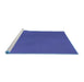 Sideview of Machine Washable Transitional Sapphire Blue Rug, wshpat3296blu