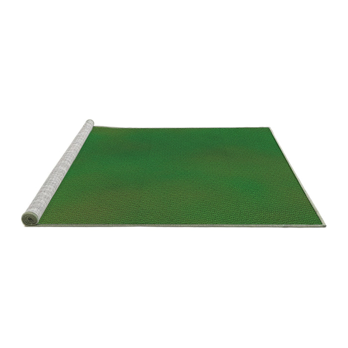 Sideview of Machine Washable Transitional Deep Emerald Green Rug, wshpat3296grn