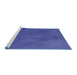 Sideview of Machine Washable Transitional Sapphire Blue Rug, wshpat3297blu