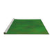 Sideview of Machine Washable Transitional Green Rug, wshpat3297grn