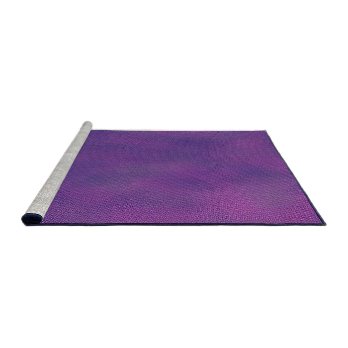 Sideview of Machine Washable Transitional Amethyst Purple Rug, wshpat3297pur