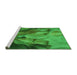 Sideview of Machine Washable Transitional Green Rug, wshpat3298grn