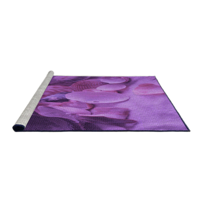 Sideview of Machine Washable Transitional Purple Rug, wshpat3298pur