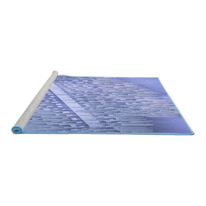 Sideview of Machine Washable Transitional Sky Blue Rug, wshpat3299blu