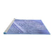 Sideview of Machine Washable Transitional Sky Blue Rug, wshpat3299blu