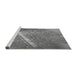 Sideview of Machine Washable Transitional Ash Gray Rug, wshpat3299gry