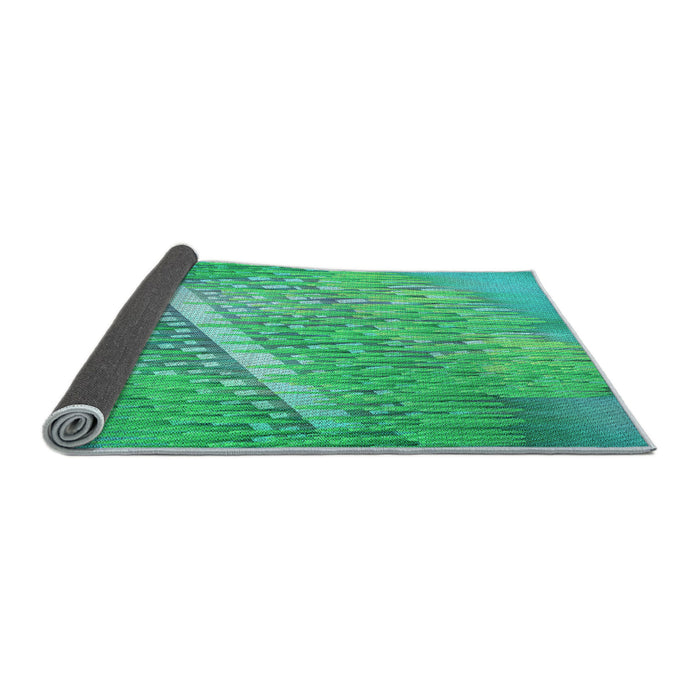 Thickness of Patterned Spring Green Rug, pat3299lblu