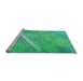 Sideview of Machine Washable Transitional Spring Green Rug, wshpat3299lblu