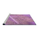 Sideview of Machine Washable Transitional Orchid Purple Rug, wshpat3299pur