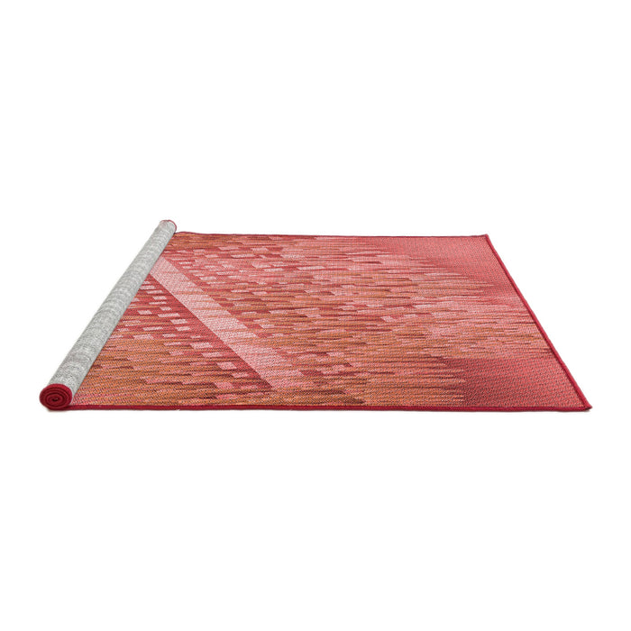 Sideview of Machine Washable Transitional Fire Red Rug, wshpat3299rd