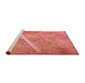 Sideview of Machine Washable Transitional Fire Red Rug, wshpat3299rd