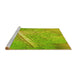 Sideview of Machine Washable Transitional Dark Yellow Green Rug, wshpat3299yw