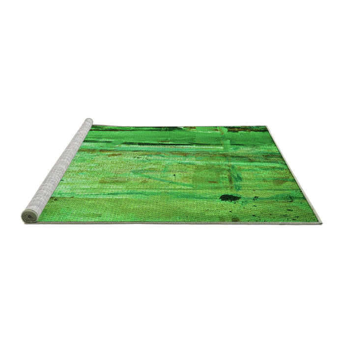 Machine Washable Transitional Neon Green Rug in a Bedroom, wshpat33grn