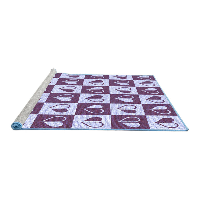 Sideview of Machine Washable Transitional Purple Rug, wshpat330blu