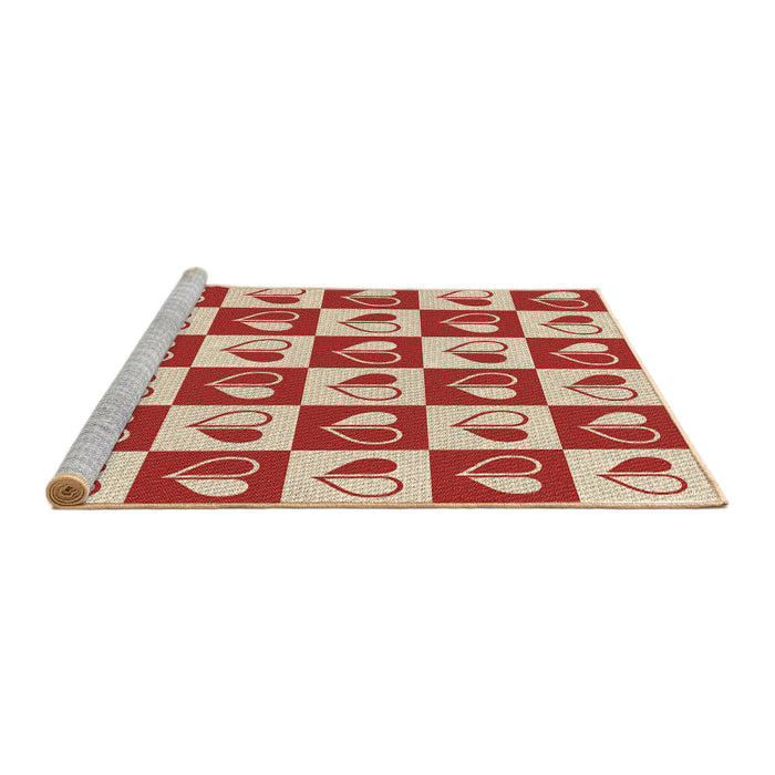 Sideview of Machine Washable Transitional Red Rug, wshpat330brn