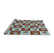 Sideview of Machine Washable Transitional Blue Rug, wshpat330lblu