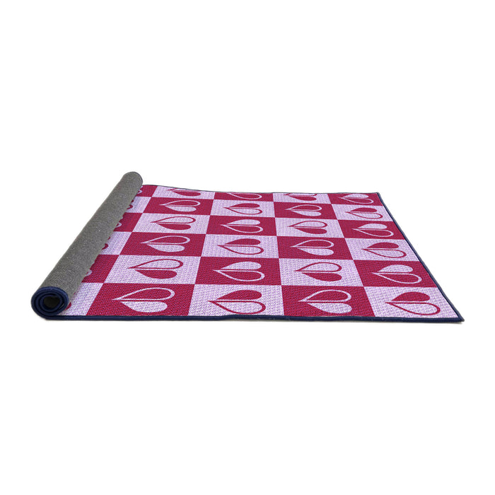 Sideview of Patterned Blossom Pink Rug, pat330pur