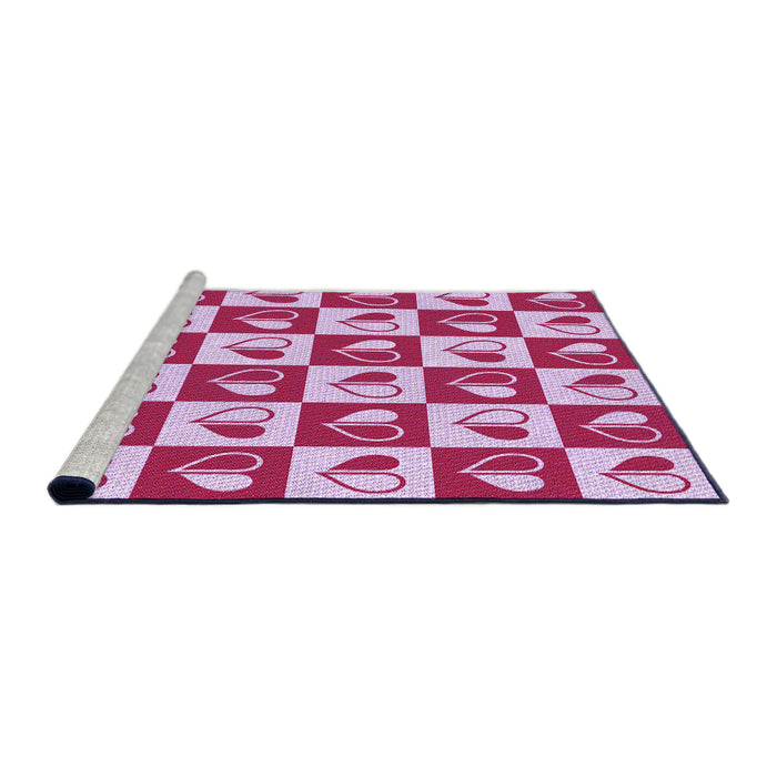 Sideview of Machine Washable Transitional Blossom Pink Rug, wshpat330pur