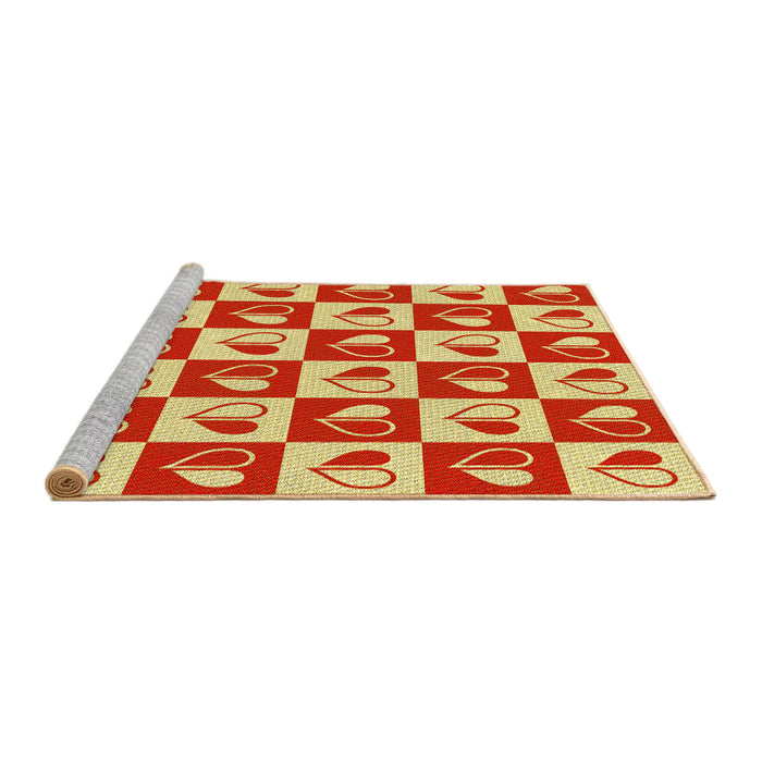 Sideview of Machine Washable Transitional Red Rug, wshpat330yw